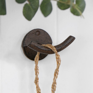 Clipper Cast Iron Double Hook, wall-mounted storage and organisation piece