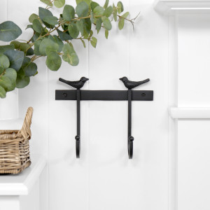 Sadlers Bird 2-Hook Coat Rack, designed to add practical storage or display space to the home