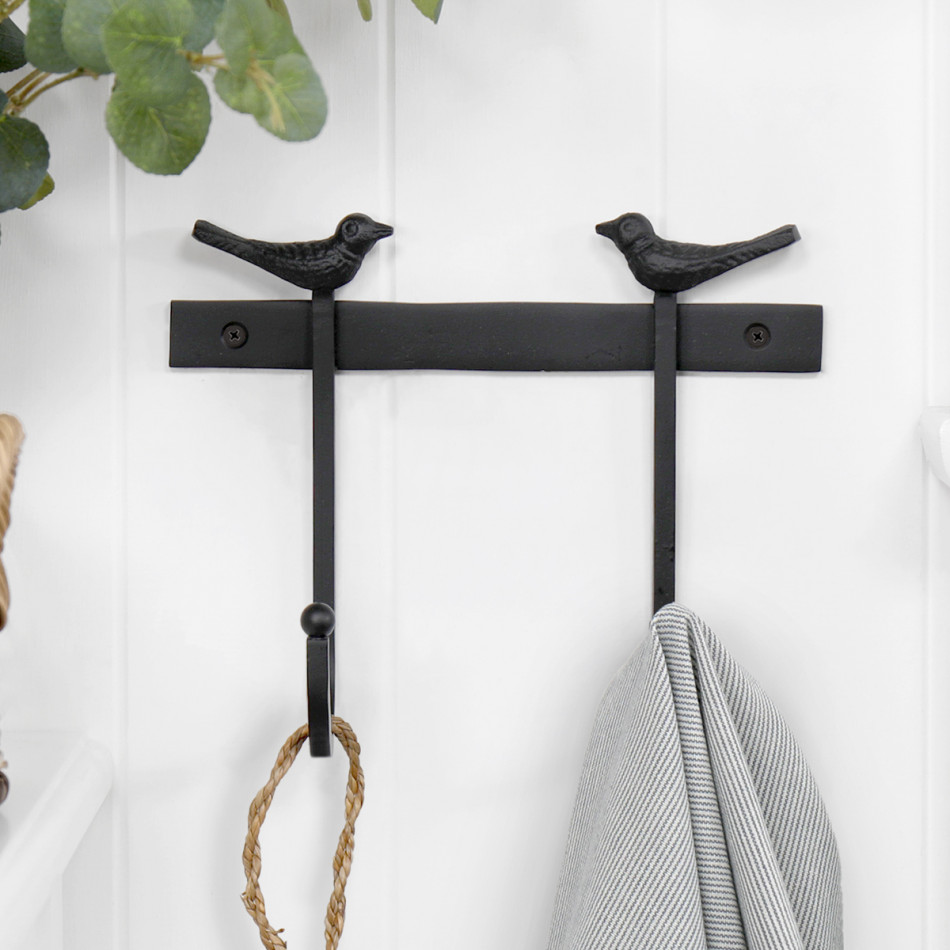 Sadlers Bird 2-Hook Coat Rack, a functional household accessory for display or organisation