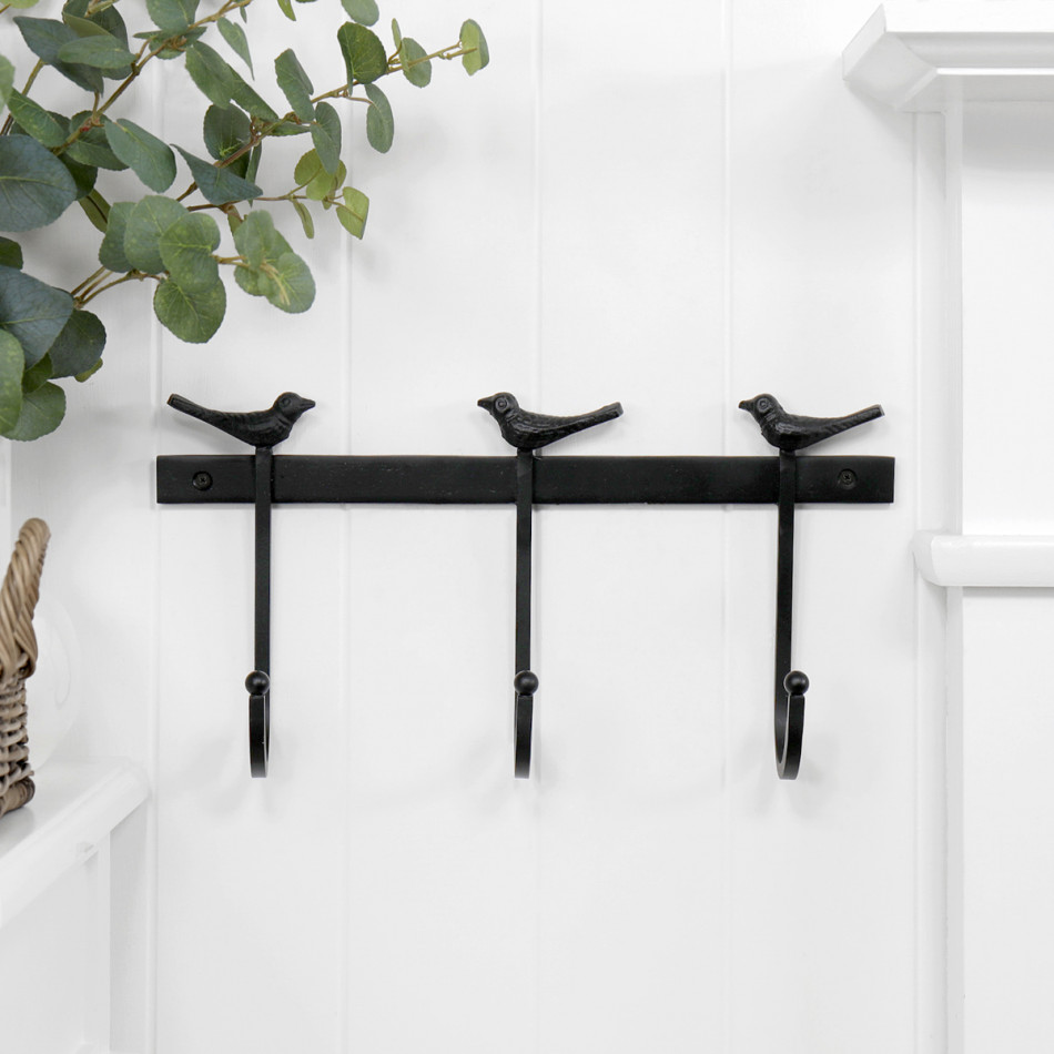 Sadlers Bird 3-Hook Coat Rack, designed to add practical storage or display space to the home