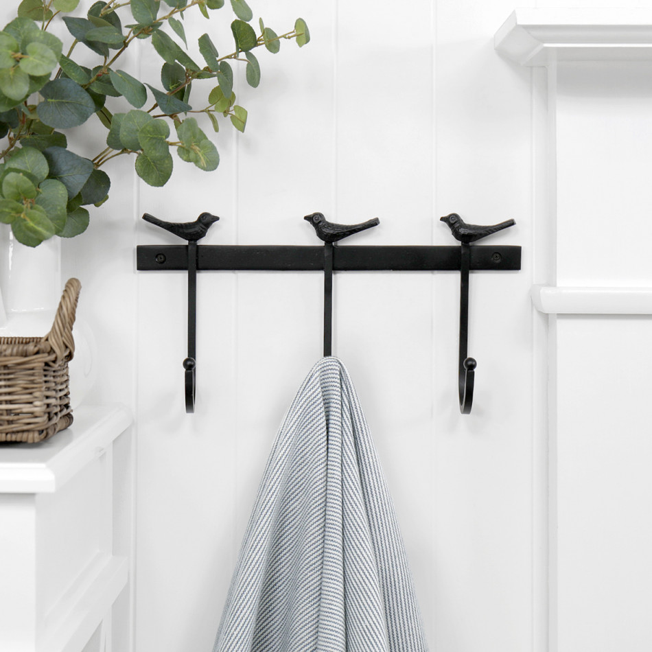 Sadlers Bird 3-Hook Coat Rack, a functional fitting for displaying, holding or organising household items