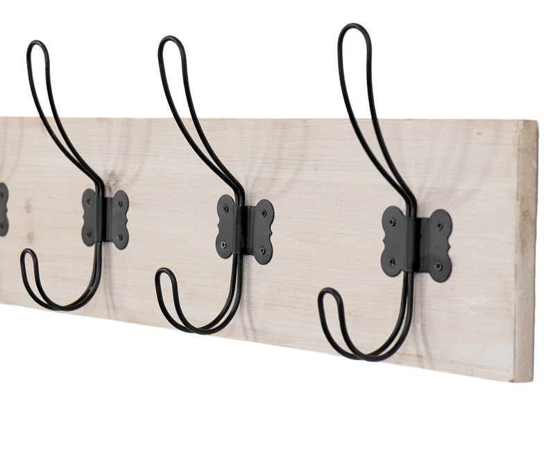 Ramsey Whitewash 4-Hook Coat Rack