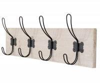 Ramsey Whitewash 4-Hook Coat Rack