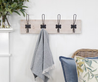 Ramsey Whitewash 4-Hook Coat Rack