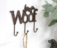 Woof Dog Cast Iron Wall Hooks