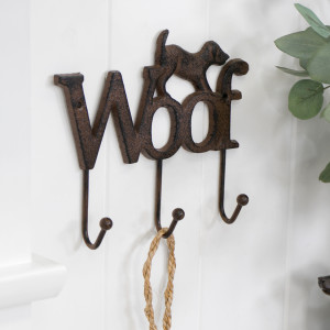 Woof Dog Cast Iron Wall Hooks, a functional fitting for displaying, holding or organising household items