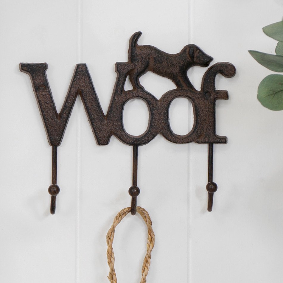 Woof Dog Cast Iron Wall Hooks, wall-mounted storage and organisation piece