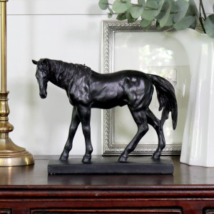 Antique Black Horse - Standing, a functional fitting for displaying, holding or organising household items