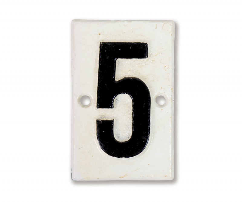 Lambeth Vintage House Number - 5