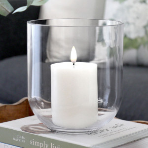Large Haven Glass Candle Hurricane, decorative tableware