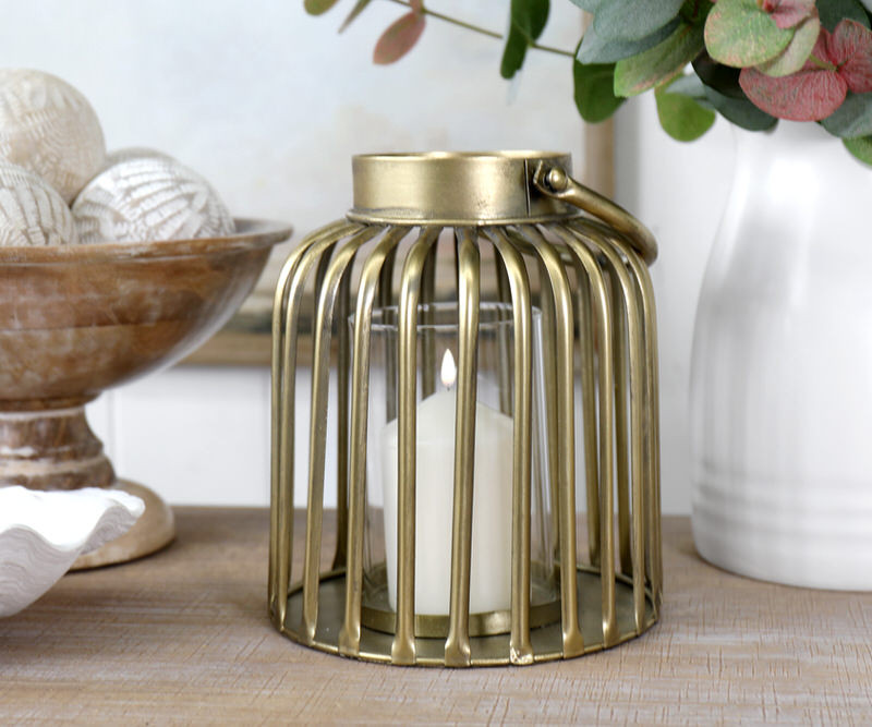 Andora Gold Candle Lantern