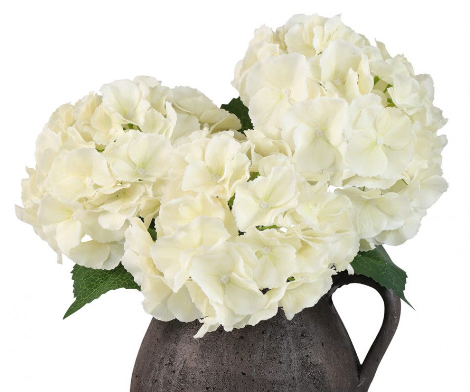 Set 3 Lush Cream Hydrangea Stems