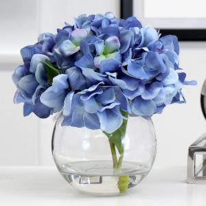 Blue Hydrangea Vase Arrangement - Small, indoor occasional table