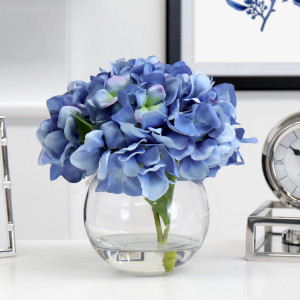 Blue Hydrangea Vase Arrangement - Small, a decorative vessel for arranging flowers, foliage or tabletop displays
