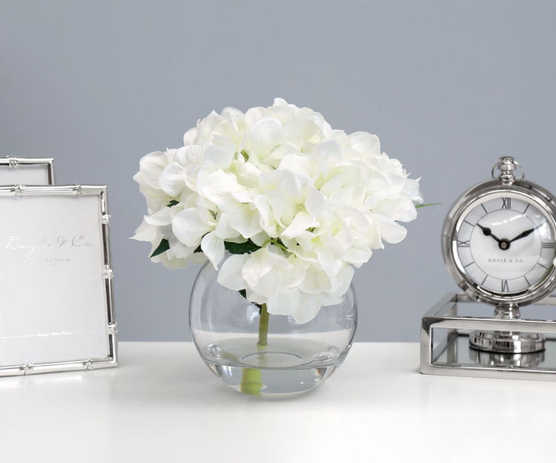 White Hydrangea Vase Arrangement - Small