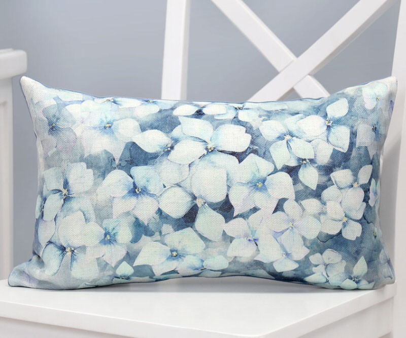 Claudia Blue Hydrangeas Cushion - Rectangle
