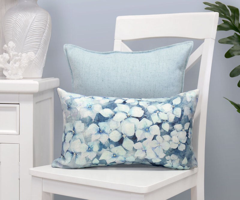 Claudia Blue Hydrangeas Cushion - Rectangle