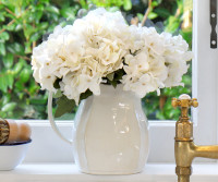 Set 3 Soft Cream Hydrangea Stems