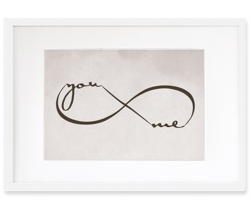 Infinity You & Me Grey Print Framed