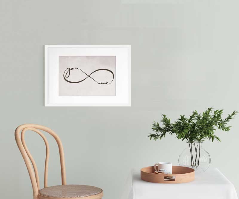 Infinity You & Me Grey Print Framed