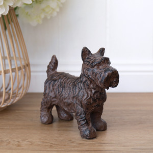 Jack the Dog Cast Iron Doorstop, a decorative floor accent made to keep a door securely positioned