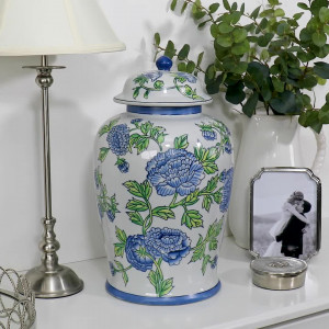 Large Bellecourt Blue & White Ginger Jar