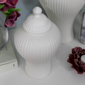 Small Valmont White Ginger Jar