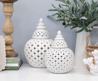 Chatham Lace White Ginger Jar - Small