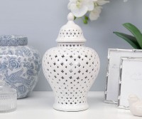 Savoy Lace White Ginger Jar - Small
