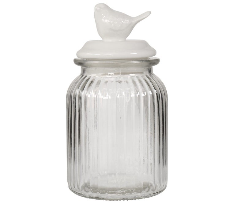 Sussex Sparrow Glass Storage Jar