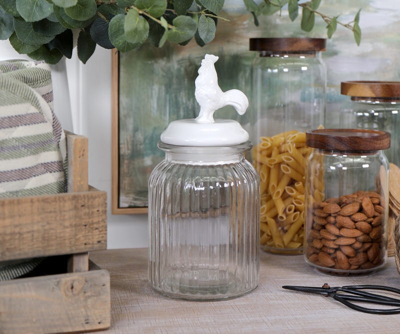 Sussex Rooster Glass Storage Jar