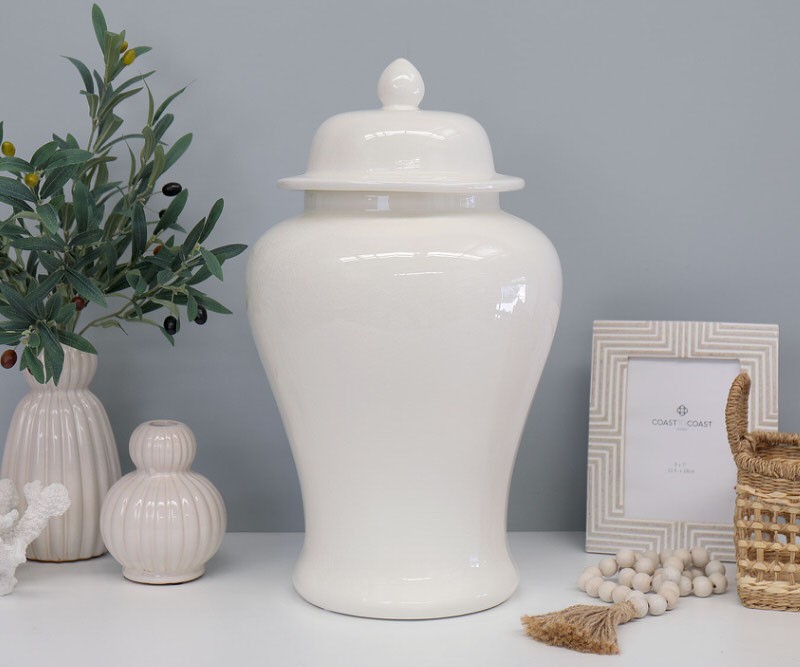 Salisbury White Ginger Jar - Large