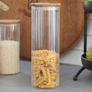 Tall Eleanor Fluted Glass Storage Jar, decorative tableware