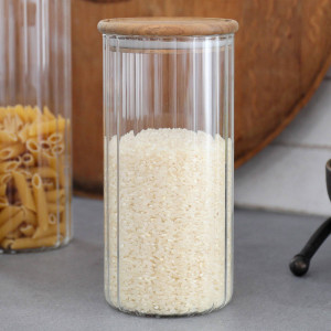 Medium Eleanor Fluted Glass Storage Jar, decorative tableware