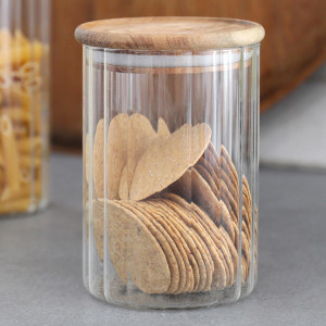 Short Eleanor Fluted Glass Storage Jar, decorative tableware