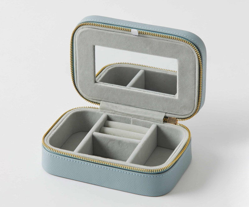 Compact Ambrosia Blue Travel Jewellery Case