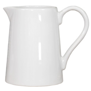 Charlie French White Jug, a handled vessel suited to serving or displaying a flower arrangement