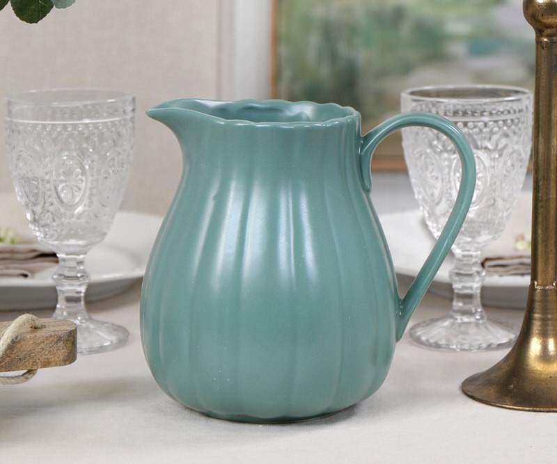 Bayleaf Scalloped Green Jug Shop by colour
