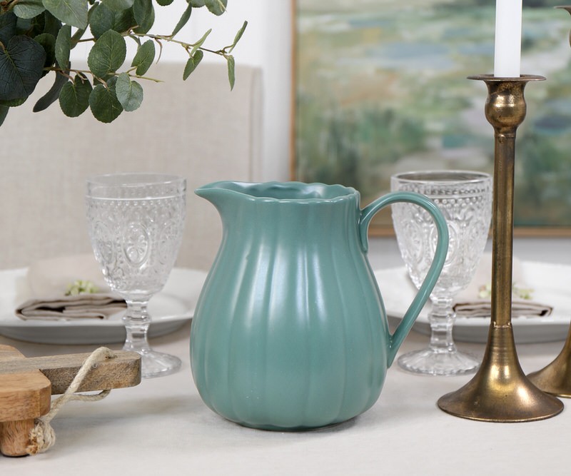 Bayleaf Scalloped Green Jug