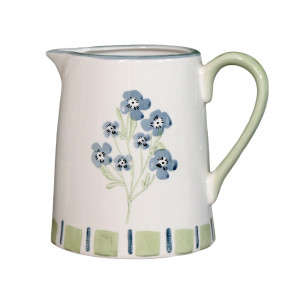 Isobel Blue Floral Jug, a handled vessel suited to serving or displaying a flower arrangement