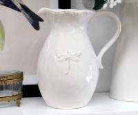 Dragonfly French Country White Jug
