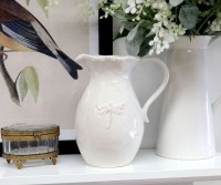 Dragonfly French Country White Jug