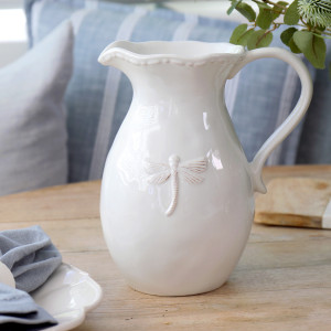 Dragonfly French Country White Jug, indoor occasional table