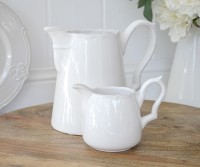 Elise Milk Jug - White Jug Scroll Handle