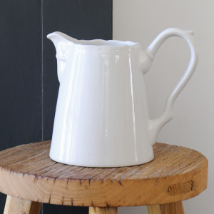 Elise French Country White Jug, indoor occasional table