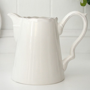 Elise French Country White Jug, designed as a practical jug with decorative tabletop appeal