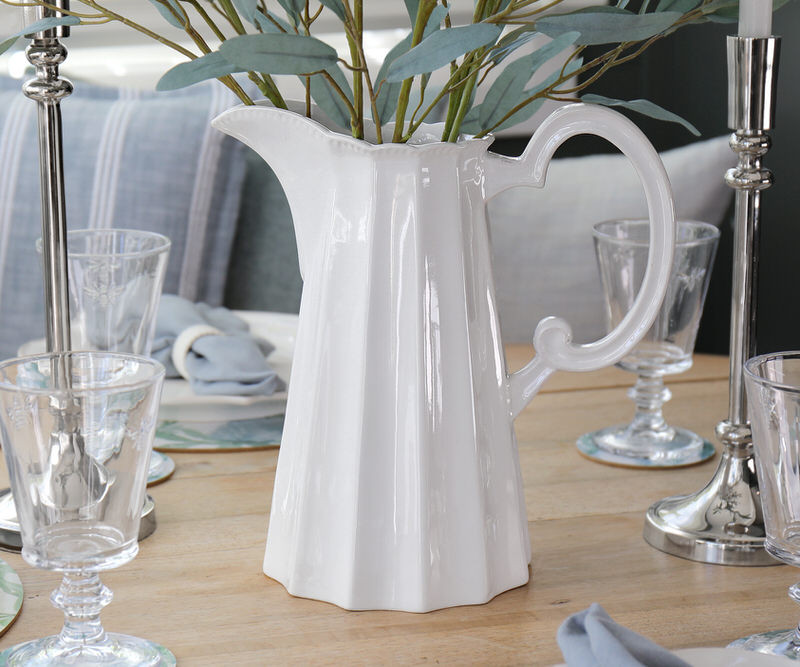 Bordeaux Fluted White Jug