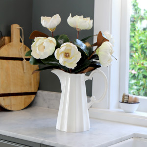 Bordeaux Fluted White Jug, a decorative jug for serving or flower display