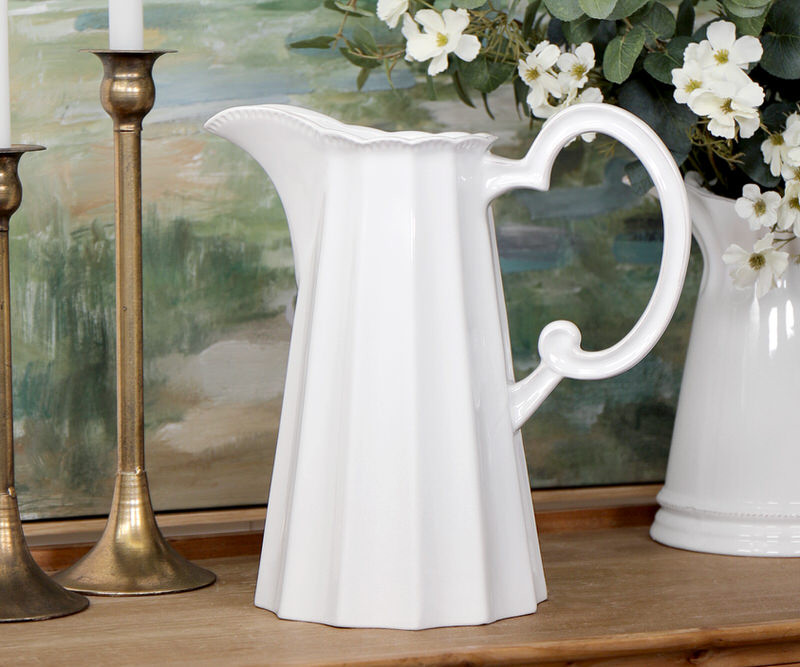 Bordeaux Fluted White Jug