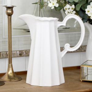 Bordeaux Fluted White Jug, designed as a practical jug with decorative tabletop appeal
